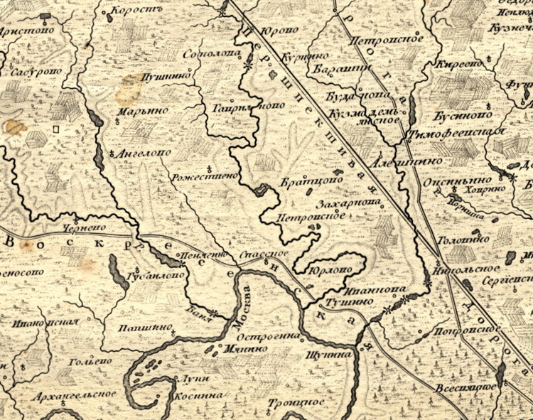 План царствующаго града Москвы с показанием лежащих мест на тритщать верст в округ. 1766 г.