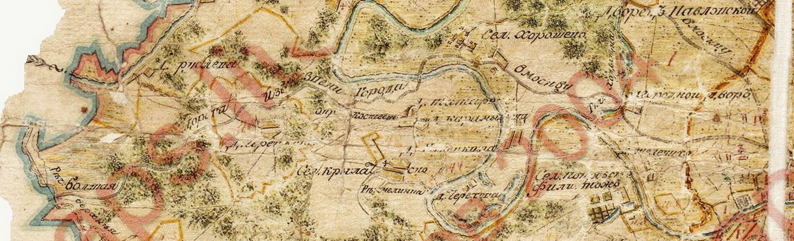 Село Тушино на карте 1796 года.