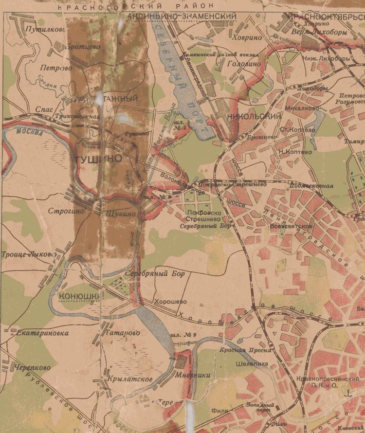 Тушино на карте Шуберта, 1860 год.