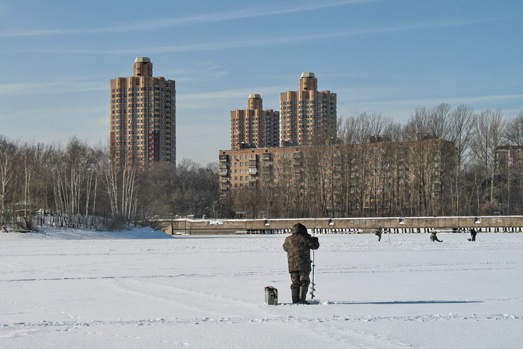 Февральский день. Химкинское водохранилище.