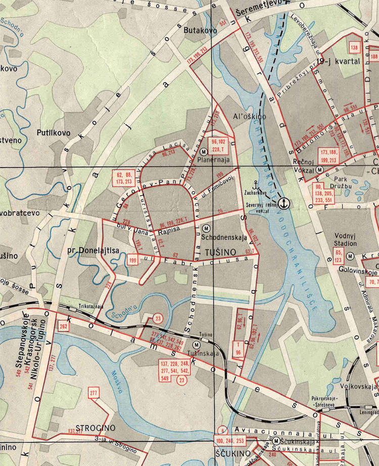 Старые карты транспорта Тушино