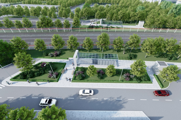 Дизайн-проект пешеходного перехода через ж/д пути Рижского направления МЖД. Изображение из открытых источников интернет